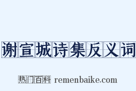 谢宣城诗集反义词是什么意思的图片